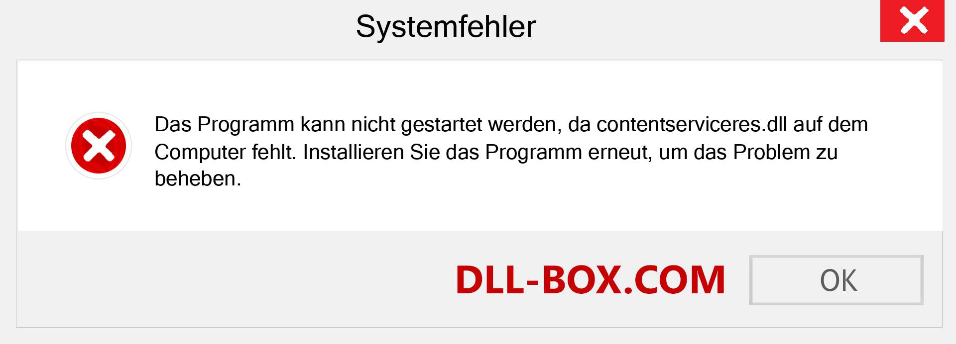 contentserviceres.dll-Datei fehlt?. Download für Windows 7, 8, 10 - Fix contentserviceres dll Missing Error unter Windows, Fotos, Bildern